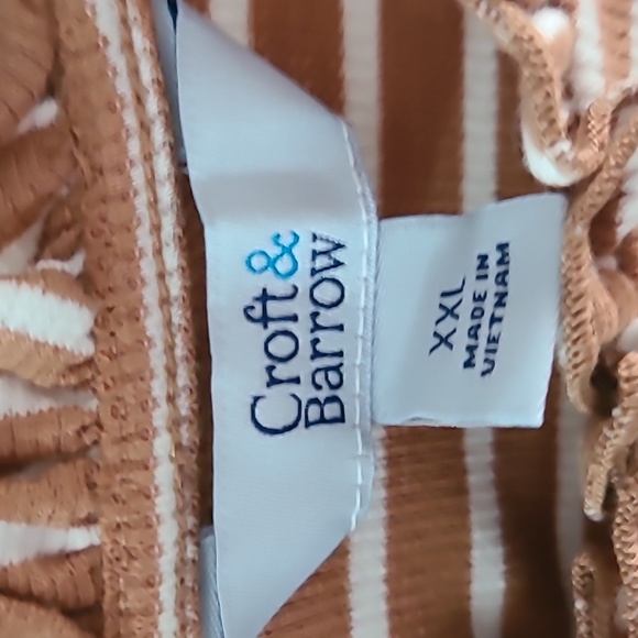 CROFT & BARROW WOMENS BROWN AND WHITE PLUS SIZE STRIPED LONG SLEEVE TOP SIZE XXL - Picture 9 of 12